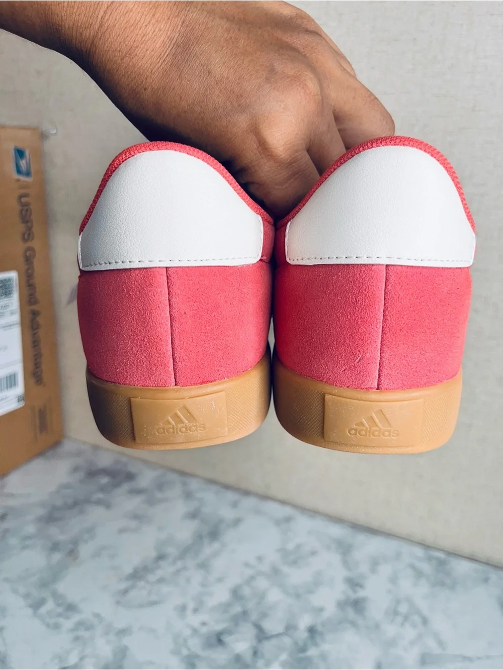 Adidas VL Court 3.0 Womens/Kids Preloved Scarlet White Bright Red Brown JR2214